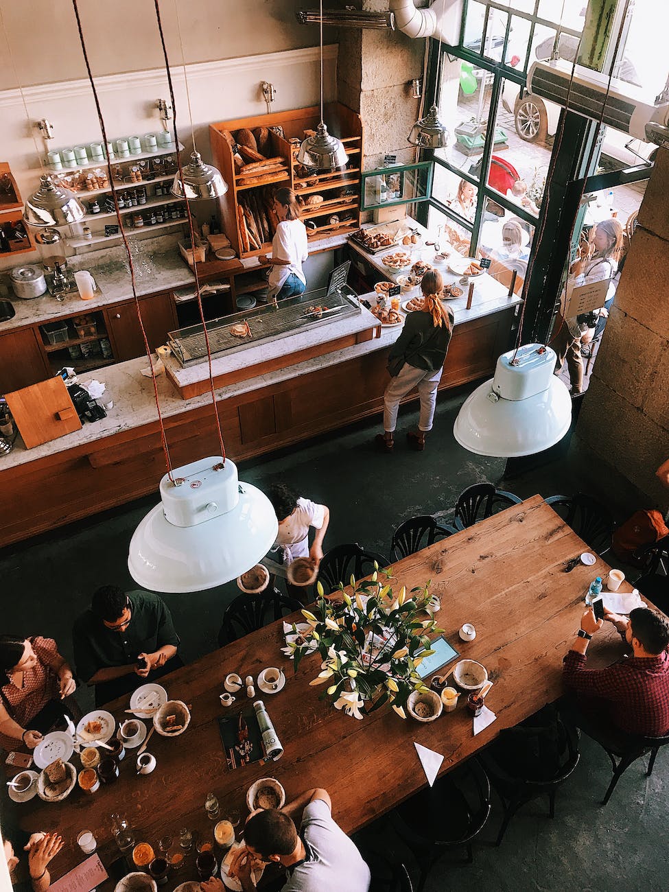 top view photo of restaurant